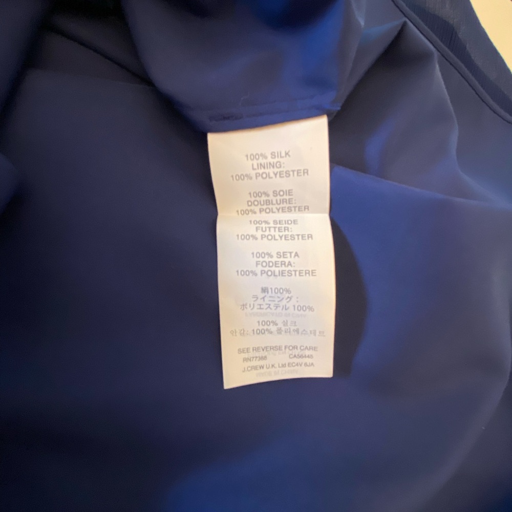 J. Crew Silk Navy Blue One Shoulder dress size 6 - Picture 4 of 6